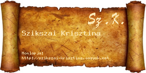 Szikszai Krisztina névjegykártya
